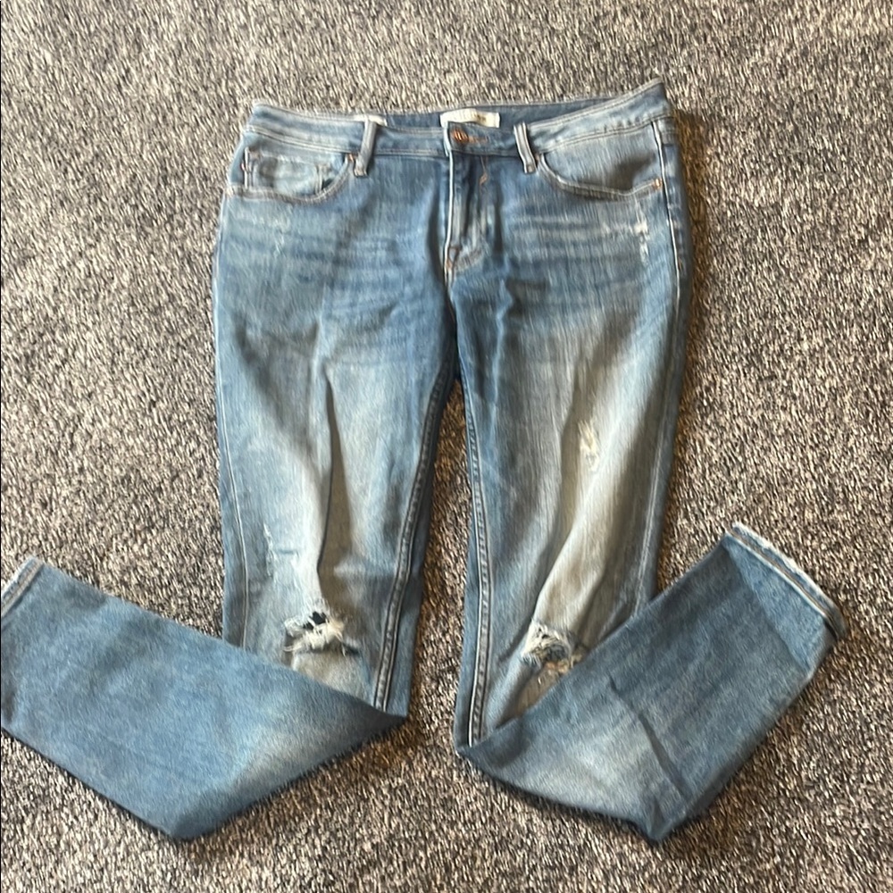 Classic Blue Distressed Women Jeans